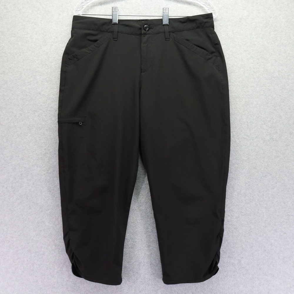 Eddie Bauer Pants Womens 10 Cropped Capri Cargo Pocket Outdoor Hiking Camp Black